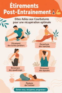 Femme effectuant des étirements relaxants après un entraînement