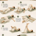 Femme pratiquant des exercices de relaxation avant de dormir pour mieux se reposer.