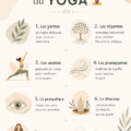 Femme pratiquant le yoga dans un environnement paisible, représentant les 8 étapes essentielles pour un bien-être holistique.