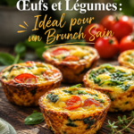 Muffins aux œufs et légumes dorés, présentés sur une assiette