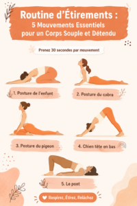 Femme pratiquant des étirements dans un environnement paisible, profitant d'un moment de détente.