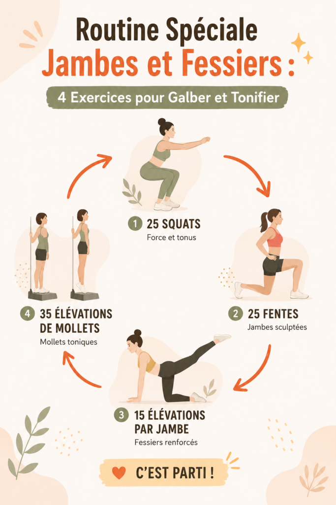 Femme réalisant des exercices pour les jambes et fessiers sur un tapis de yoga