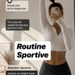 Femme heureuse en train de faire du sport à la maison, illustrant l'importance d'une routine sportive pour le bien-être.