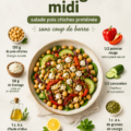 Salade de pois chiches colorée et savoureuse présentée dans un bol, idéale pour le déjeuner