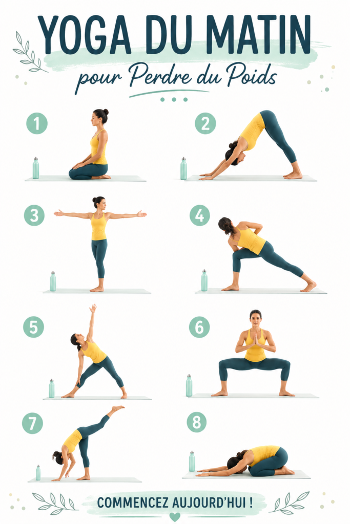 Femmes pratiquant le yoga du matin dans un cadre serein, illustrant l'équilibre corps-esprit.