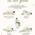 Femme en train de faire un exercice de gainage sur un tapis de yoga.