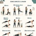 Femme en train de faire des exercices de callisthénie avec des élastiques à la maison.