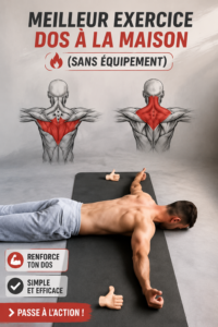 Femme souriante réalisant des exercices de dos à la maison sans équipement