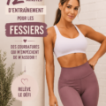 Femme effectuant un entraînement de fessiers de 12 minutes à la maison, avec une ambiance radieuse