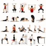 Femme pratiquant des étirements sur un tapis de yoga à la maison