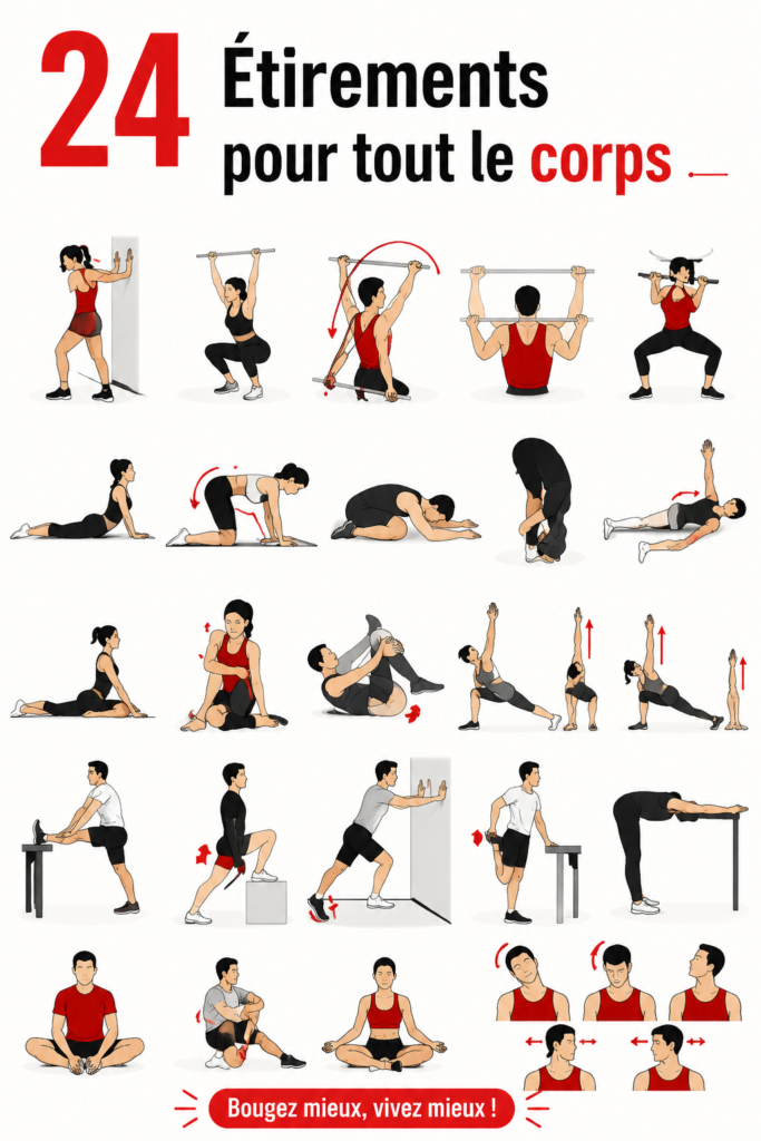 Femme pratiquant des étirements sur un tapis de yoga à la maison