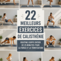 Une femme effectuant un exercice de calisthénie en extérieur, souriante et en pleine action.