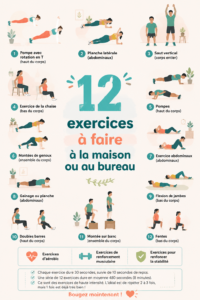 Femme faisant des exercices d'étirement au bureau