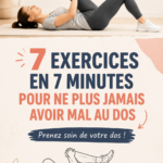 Femme réalise des exercices pour soulager le mal de dos en 7 minutes.