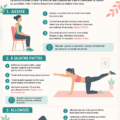 Femme souriante pratiquant des exercices de musculation du périnée à la maison.