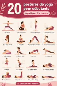 Femme pratiquant le yoga à la maison dans une posture relaxante