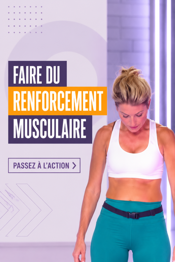 Femme faisant des exercices de renforcement musculaire à la maison
