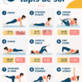 Femme réalisant des exercices de fitness sur un tapis de sol