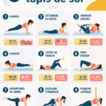 Femme réalisant des exercices de fitness sur un tapis de sol