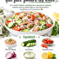 Une salade fraîche au thon garnie de légumes colorés dans un bol