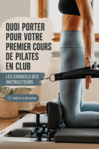 Femme en tenue de Pilates prête pour un cours