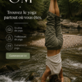 Femme pratiquant le yoga en extérieur, illustrant le bien-être et la sérénité.