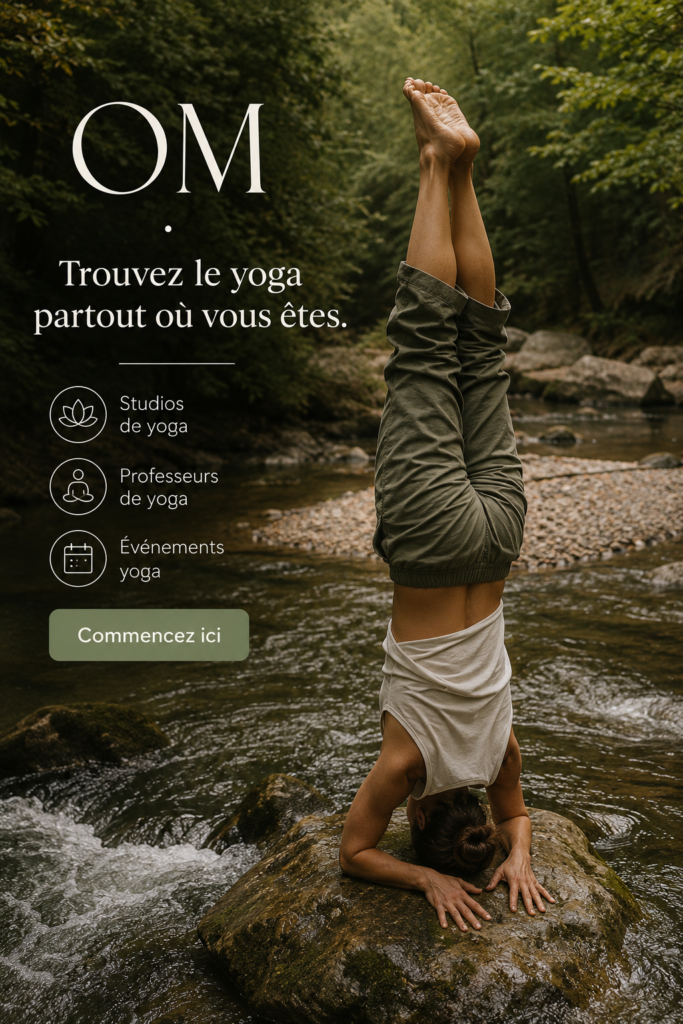 Femme pratiquant le yoga en extérieur, illustrant le bien-être et la sérénité.