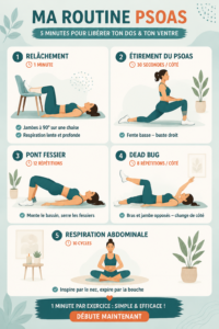 Visuels modernes et féminins pour la pratique du psoas