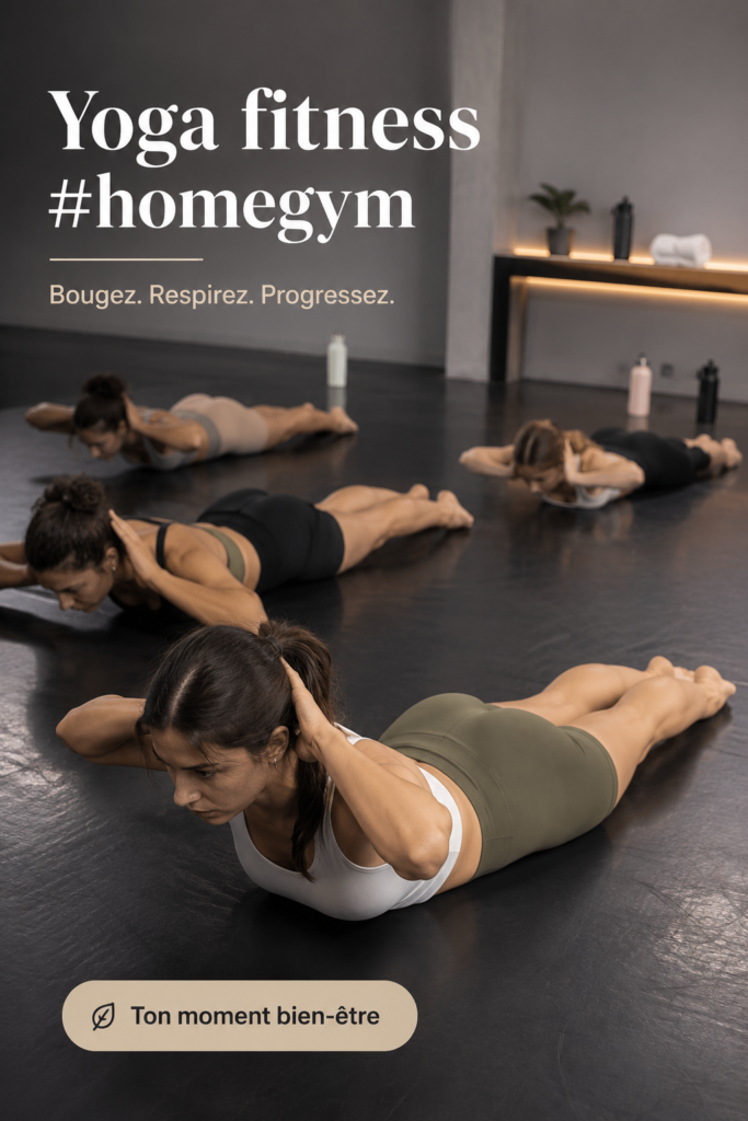 Femme pratiquant le yoga dans un espace confortable à domicile