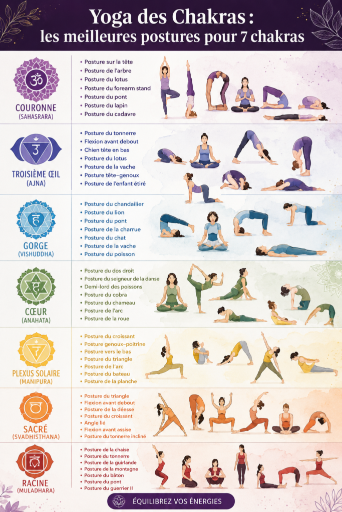 Femme pratiquant le yoga pour équilibrer ses chakras.