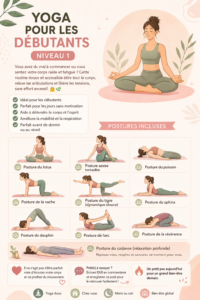 Femme pratiquant le yoga doux dans un cadre apaisant, illustration de sérénité et bien-être.