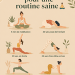 Femme pratiquant le yoga matinal sur un tapis dans son salon