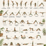 Femme pratiquant des étirements de yoga dans son salon, se préparant pour une nuit paisible.