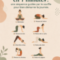 Femme pratiquant un flow de yoga matinal dans un espace lumineux