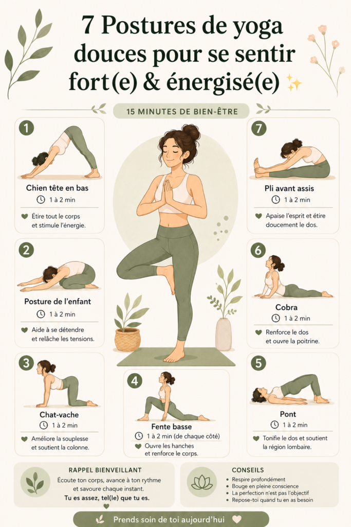 Femme pratiquant le yoga le matin pour se sentir énergique