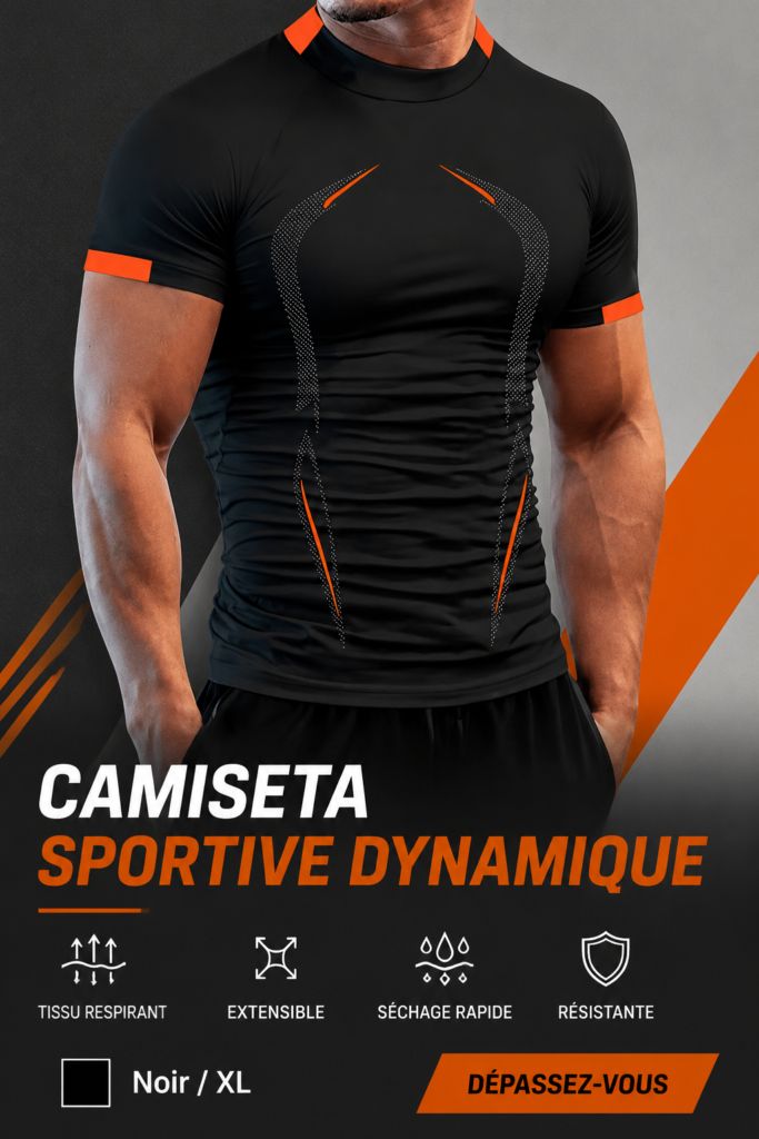 Camisole sportive dynamique en noir accentuée par une lumière naturelle