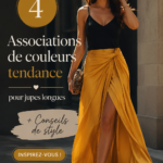 Un ensemble élégant avec une jupe longue et des accessoires colorés.