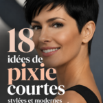 Une femme avec une coupe pixie courte et stylée, confiante et moderne.