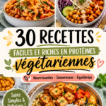 Plat coloré de quinoa aux légumes et haricots, riche en protéines pour un dîner végétarien.