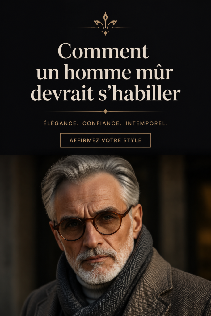 Un homme mature bien habillé avec un look élégant et moderne.