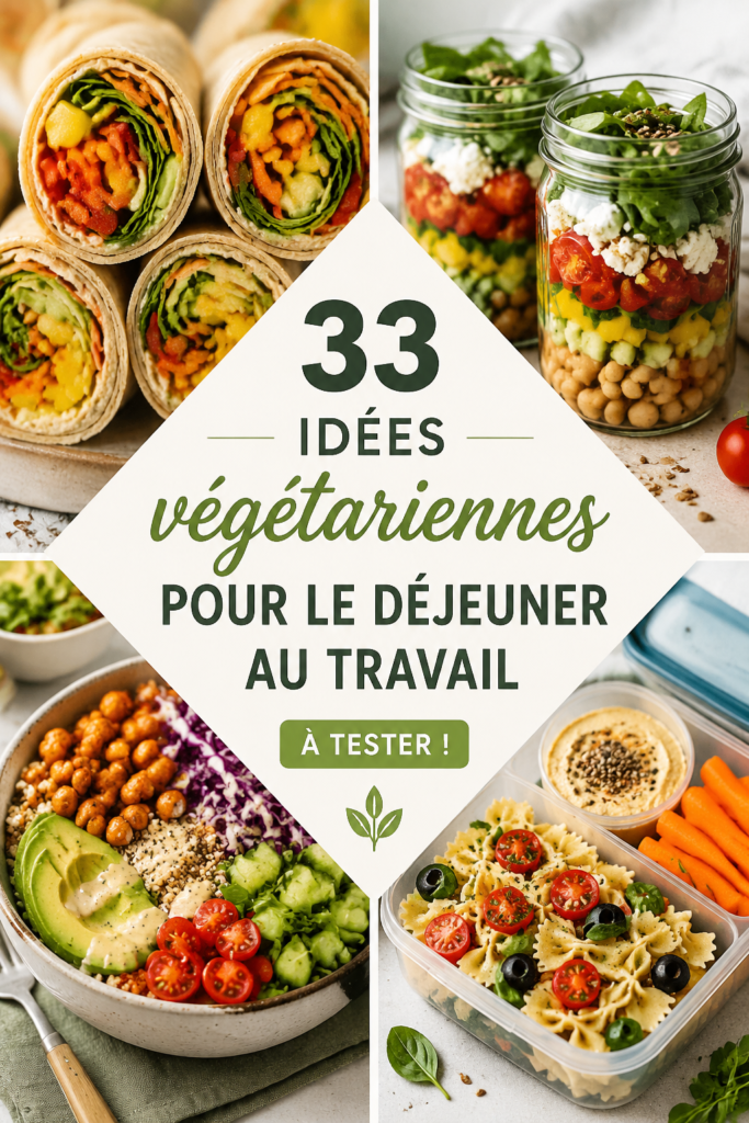 Déjeuner végétarien coloré avec des salades et des légumes.