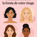 Femme analysant la forme de son visage devant un miroir.