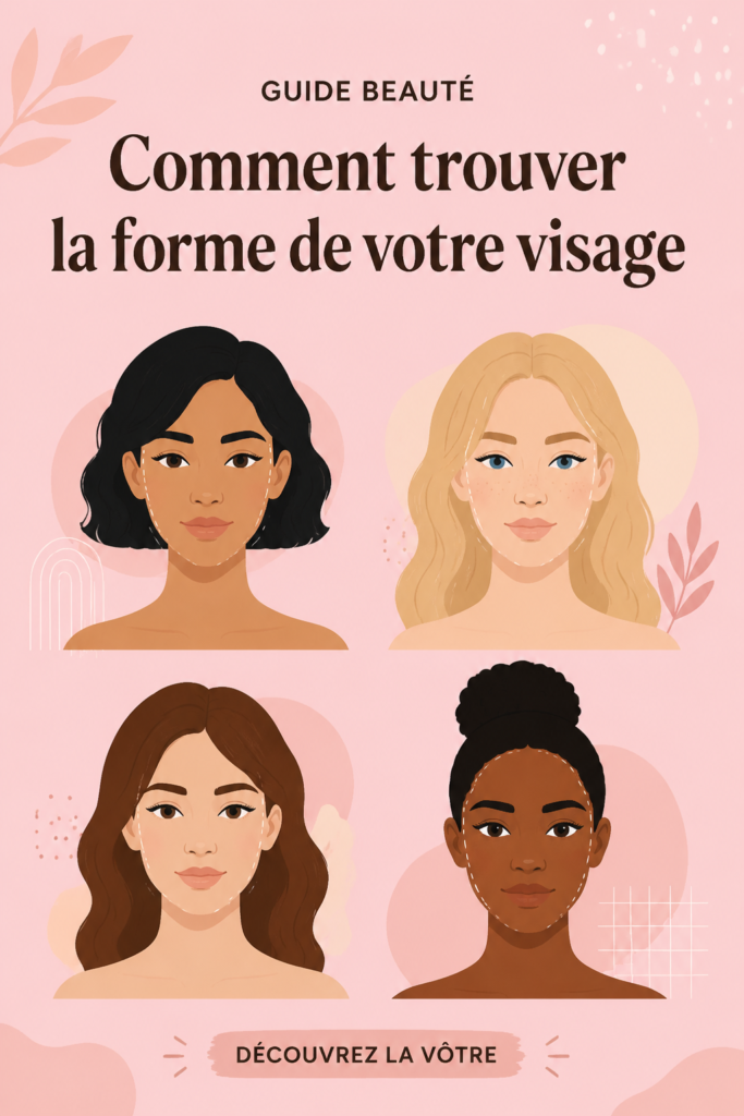 Femme analysant la forme de son visage devant un miroir.