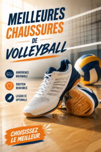 Chaussures de volley-ball de couleurs vives sur un terrain