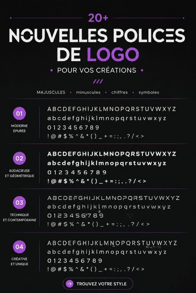 Collage de polices de logo créatives et modernes