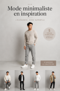 Femme portant une tenue minimaliste élégante, stylée et épurée