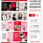 Exemples de modèles Canva pour carrousels Instagram colorés et modernes