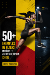 Modèles de flyers colorés et créatifs sur un bureau