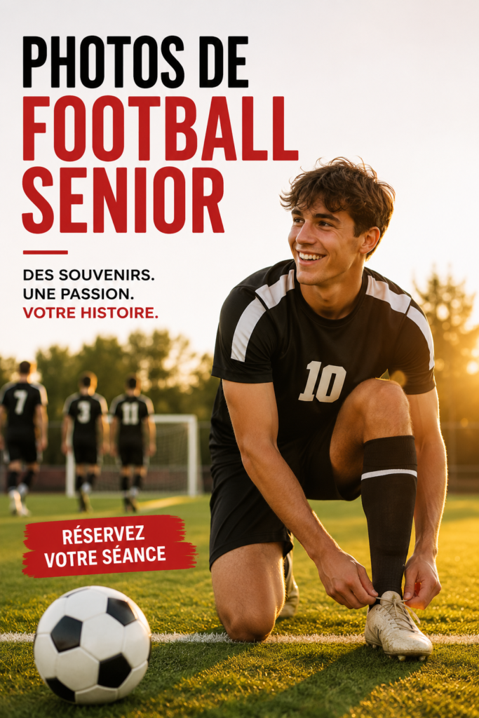 Une photo dynamique d'un match de football seniors avec des joueurs en pleine action.