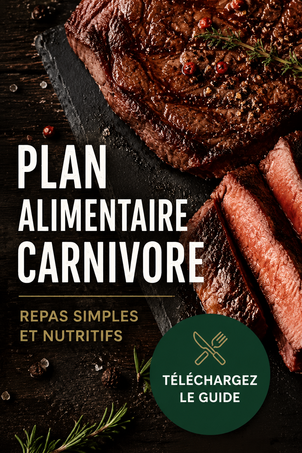 Plan de repas illustrant une variété de viandes pour le régime carnivore.